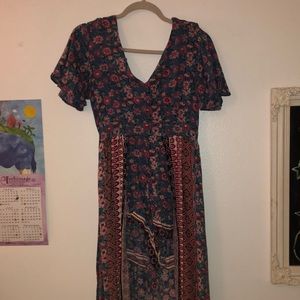 MAXI ROMPER!!BACKLESS WITH STRAPS THAT CINCH WAIST